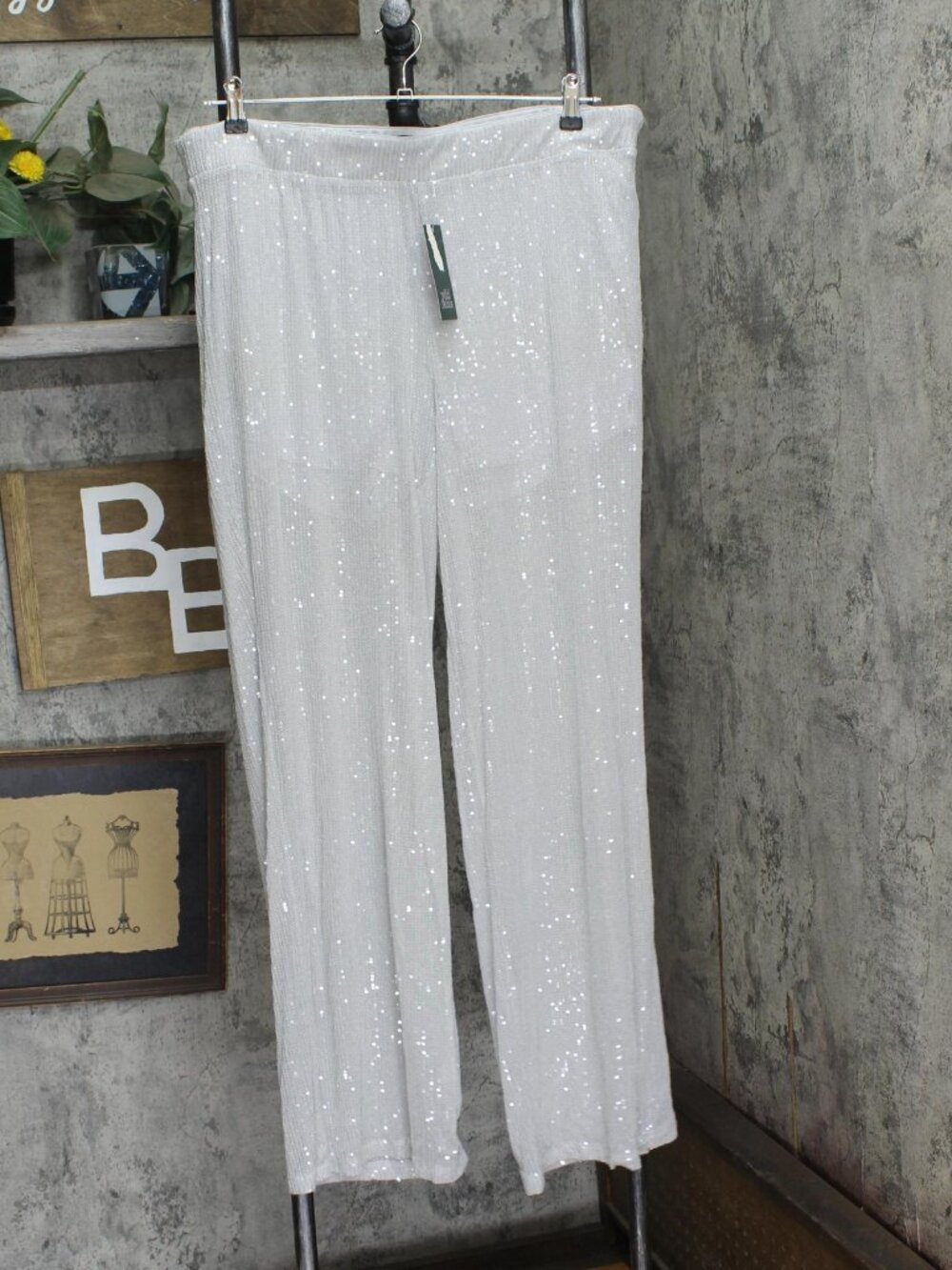 Wild Fable Gray Wild Fable Mid Rise Wide Leg Holiday Sequin Pants 2Xl Sz 2XL
